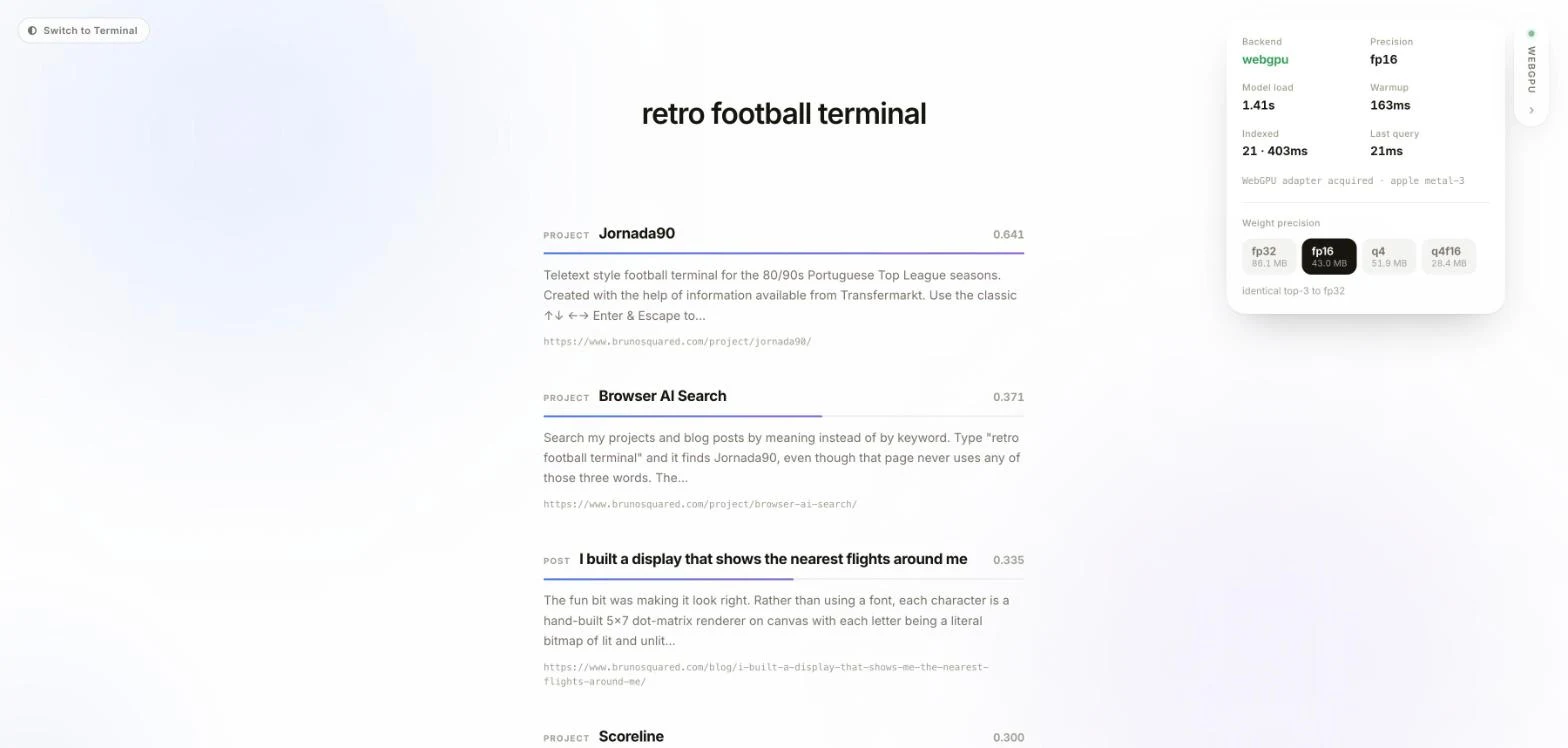 In-Browser AI Search for brunosquared.com screenshot